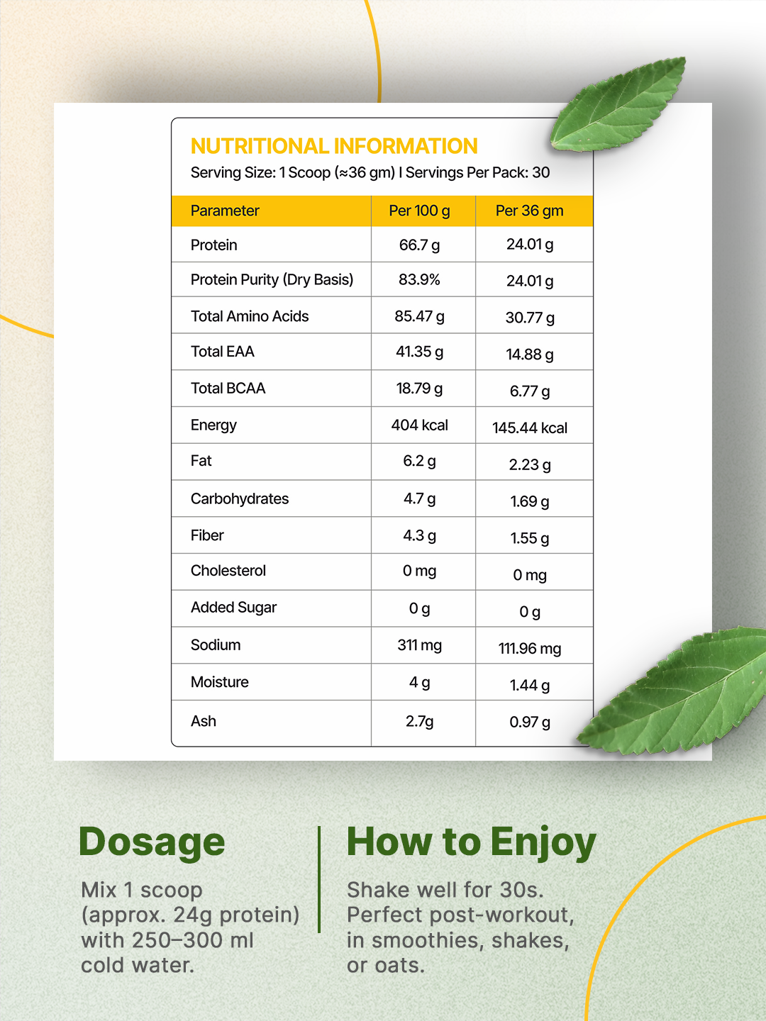 YEAST PROTEIN: TENDER COCONUT