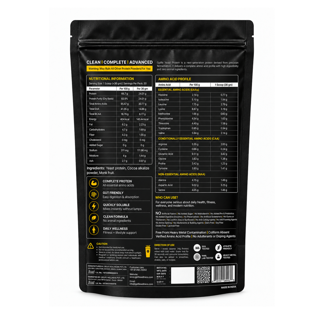 COCOA YEAST PROTEIN